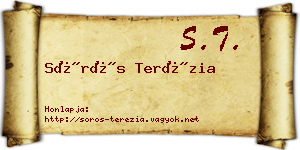 Sörös Terézia névjegykártya